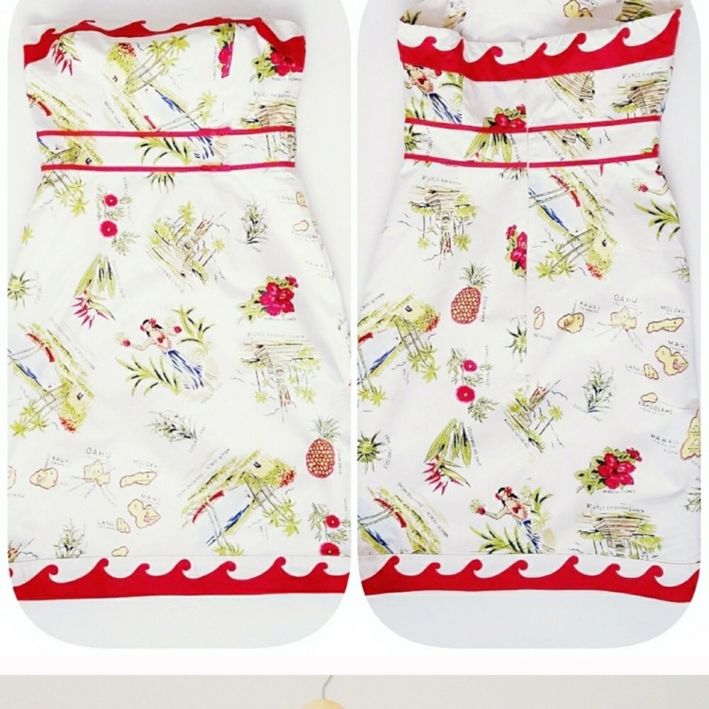 J Crew Hawaiian strapless dress